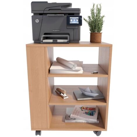 Multifunktionaler Druckerschrank auf Rollen Erle