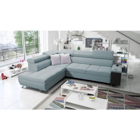 Multifunktionaler Eckschrank MORENA VII,  Sawana Blaugrau Links