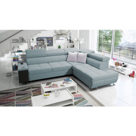 Multifunktionaler Eckschrank MORENA VII,  Sawana Blaugrau Rechts