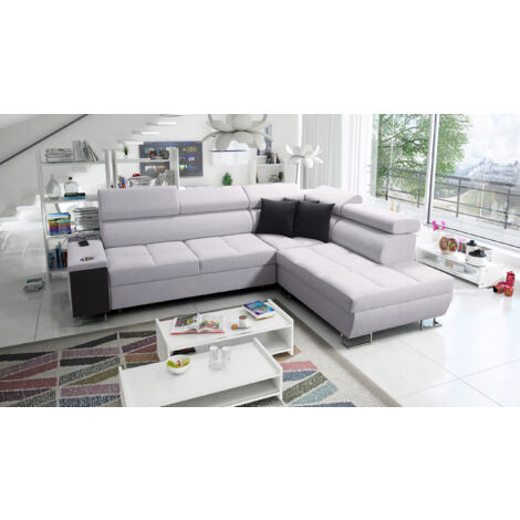 Multifunktionaler Eckschrank MORENA VII,  Sawana Hellgrau Rechts