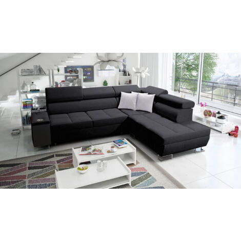 Multifunktionaler Eckschrank MORENA VII, Sawana Schwarz Rechts