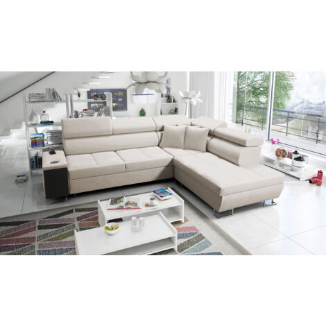 Multifunktionaler Eckschrank MORENA VII,  Uttario Velvet Beige Rechts