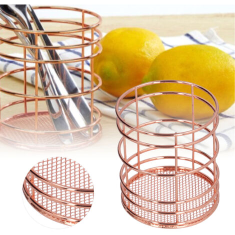 Multifunktionaler Edelstahl-Organizer mit Hohlraumdesign für Küche und Büro – Roségold – J13454CP