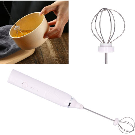 Multifunktionaler elektrischer Milchaufschäumer 【Mixer】 ABS und Edelstahl, 2 Ausläufe, USB-Anschluss, tragbar, 3 Geschwindigkeitsstufen, 219 g, 5 V, für Kaffee, Latte Macchiato, Cappuccino und Smoothi