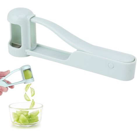 Multifunktionaler Gemüseschneider  Obstteiler für entsteintes Obst  4-teiliges Messer aus sicherem ABS-Kunststoff und Edelstahl 304  Praktisches Küchenaccessoire