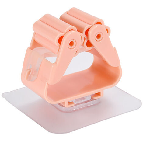 Multifunktionaler Halter mit Kunststoffrollenhalter – Ideal für Mopps, Besen und Gartengeräte – 6 x 6 x 4,5 cm, mit doppelseitigem Klebeband, kein Bohren erforderlich – 1 Stück, 22 g