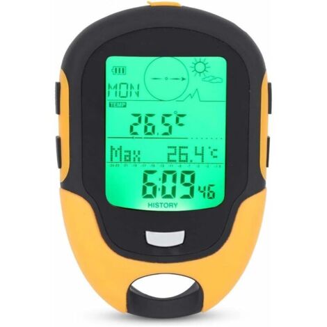 Multifunktionaler Höhenmesser, multifunktionaler Auto-Höhenmesser für den Außenbereich mit Barometer, Thermometer, Hygrometer und Kompass