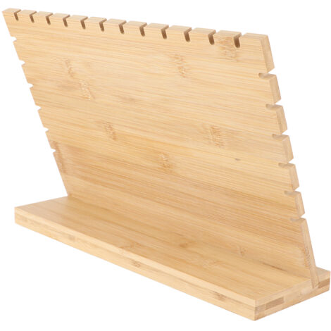 Multifunktionaler Kettenhalter mit Bambus- und Samttablett, für 10–20 Schmuckstücke – Modell aus Bambus und Samt, 32 x 22 x 10 cm
