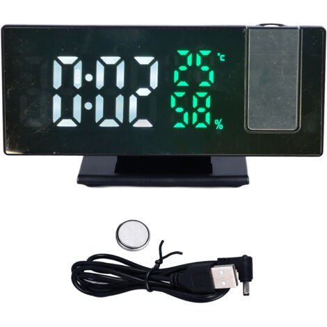 Multifunktionaler LED-Digitalprojektor-Wecker mit 4 Helligkeitsstufen und einstellbarem Winkel für Zuhause