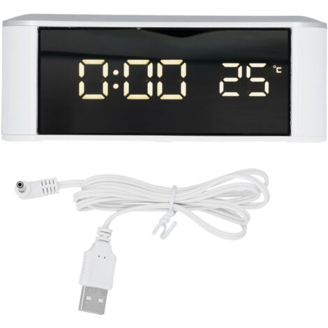 Multifunktionaler LED-Wecker mit Touchscreen, Innenthermometer und USB-Kabel