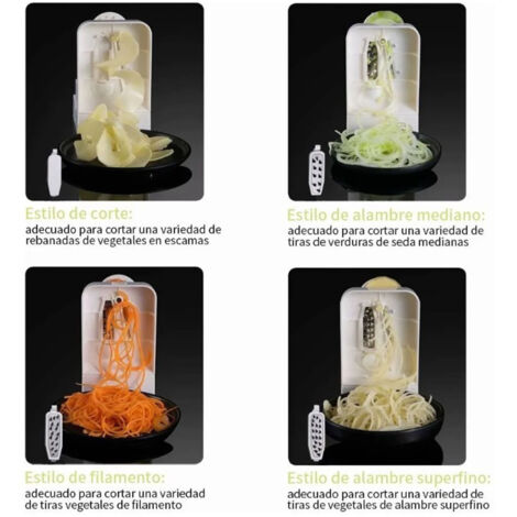 Multifunktionaler manueller Gemüseschneider – Rotationsreibe für Äpfel, Obst und Gemüse – ABS, Silikon, Edelstahl, 525 g mit abnehmbarem Design