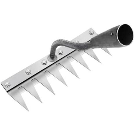 Multifunktionaler Metall-Unkrautrechen, 8-Zinken-Gartenrechen, tragbarer Gartenrechen zum Jäten, Jäten, Lockern und Säen (Stiel nicht enthalten), 8 Zinken