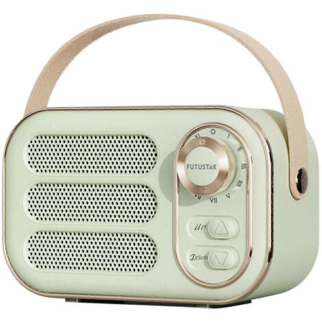 Multifunktionaler Mini-Lautsprecher mit FM-Radio, Bluetooth, USB, TF und AUX-Anschluss für drinnen und draußen im Retro-Design