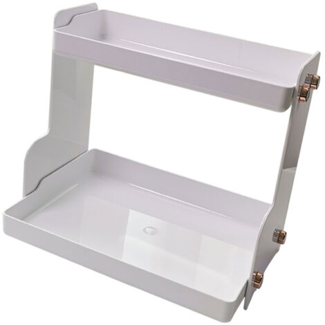 Multifunktionaler, minimalistischer, zweistöckiger Schreibtisch-Organizer aus PET, 29 cm, für Wohnzimmer, Büro, Schule – weiß