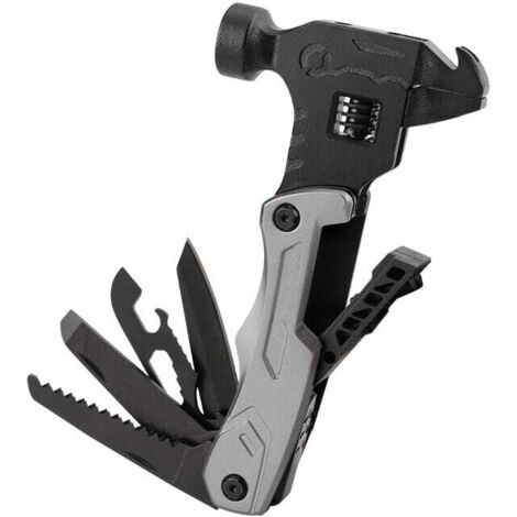Multifunktionaler Pein Hammer Outdoor Camping Geschenk für Männer 12 in 1 EDC Messer Schraubendreher Werkzeuge