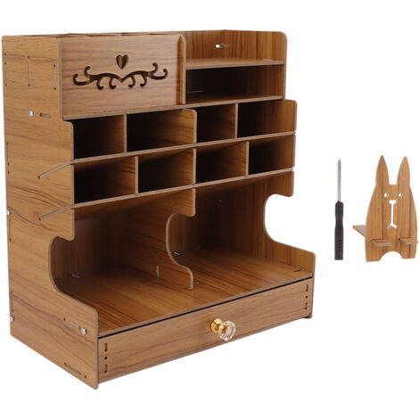 Multifunktionaler Schreibtisch-Organizer aus Holz, DIY-Stiftehalterbox, Aufbewahrung für Büro- und Bastelbedarf, einfach zu montieren, fürs Homeoffice.