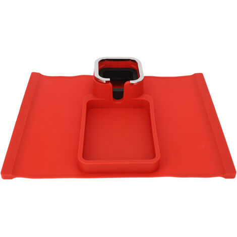 Multifunktionaler Silikon-Sofabecherhalter mit rutschfester Unterseite, Tablett für Sofaarmlehne, Schreibtisch, rot