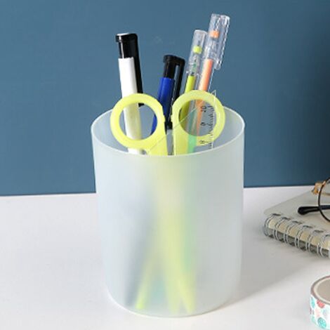 Multifunktionaler, transparenter Acryl-Stiftehalter mit großem Fassungsvermögen für Büro/Arbeitszimmer [Aufbewahrung für Stifte, Bleistifte, Kosmetikartikel, weiß]