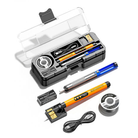 Multifunktionaler und intelligenter tragbarer USB-Elektrolötkolben mit Temperatureinstellung von 260 bis 420 °C für Reparatur- und Wartungsarbeiten.