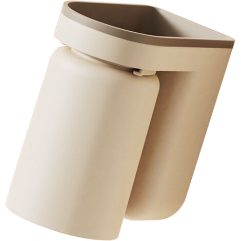 Multifunktionaler, wandmontierter Handtuchhalter ohne Bohrlöcher – Ablage für Zahnbürste und Becher – Beige, ABS – 11 x 6,5 x 12,5 cm – 1 Stück
