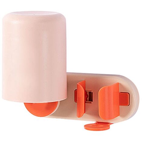 Multifunktionaler, wandmontierter Zahnbürstenhalter mit Becherhalter, pink-orange Badezimmeraufbewahrung für Zuhause