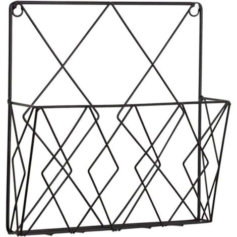 Multifunktionaler Zeitschriftenständer aus Metall zur Wandmontage zur Aufbewahrung Ihrer Zeitschriften oder Zeitungen (schwarz)