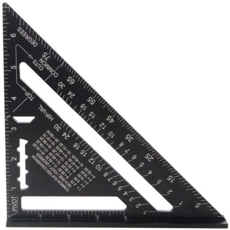Multifunktionales 180-mm-Lineal aus Aluminium mit Winkelangabe und Markierungshilfe (45°/90°) / Schreinerwerkzeug / Markierungswerkzeug für Holzbearbeitung