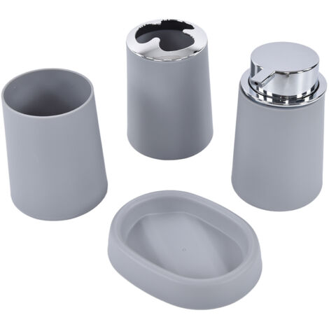 Multifunktionales Badezimmer-Set aus Edelstahl in Grau – Praktische und komfortable Accessoires