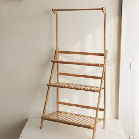 Multifunktionales Bambus-Regal [96 x 68,5 x 40 cm] mit Gartenwerkzeugen