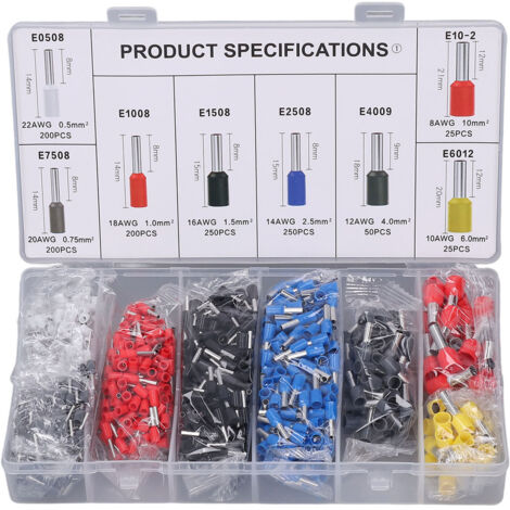 Multifunktionales Crimp-Anschluss-Sortiment – 1200 Kupferanschlüsse