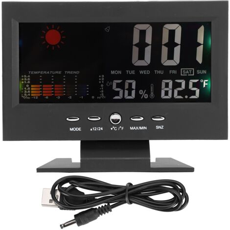 Multifunktionales digitales Thermometer-Hygrometer mit Tischuhr und Kalender