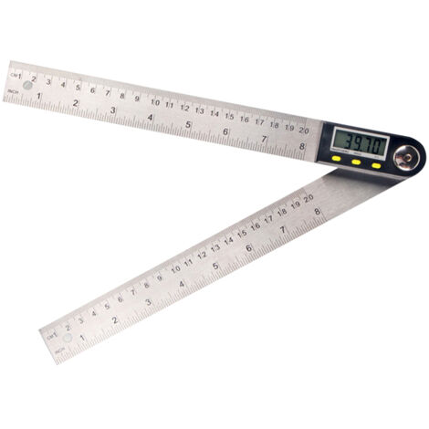 Multifunktionales digitales Winkelmessgerät mit LCD-Bildschirm, elektronischem 360°-Goniometer aus Edelstahl, Messwerkzeug mit Halte- und Nullstellungsfunktion.