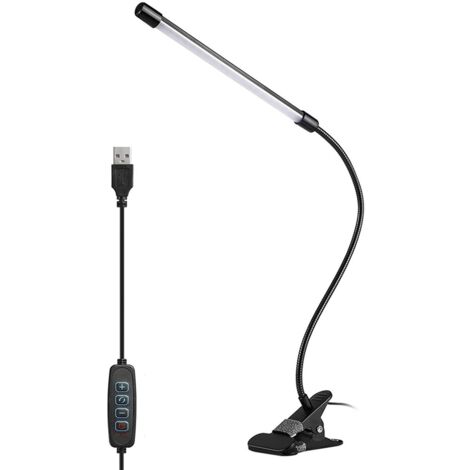 Multifunktionales LED-Licht, 3 Beleuchtungsmodi, 10 Helligkeitsstufen, 360° verstellbar, 150 cm Kabel, USB, schwarz