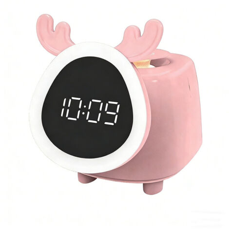 Multifunktionales LED-Nachtlicht mit Mückenschutz: Nachttischlampe mit Smart-Uhr, kabelloser Ladefunktion, ideales Geschenk für Kinder