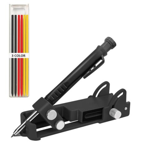 Multifunktionales Markierungswerkzeug aus Aluminiumlegierung für die Holzbearbeitung, mit Stift für tiefe Löcher und Messlehre.