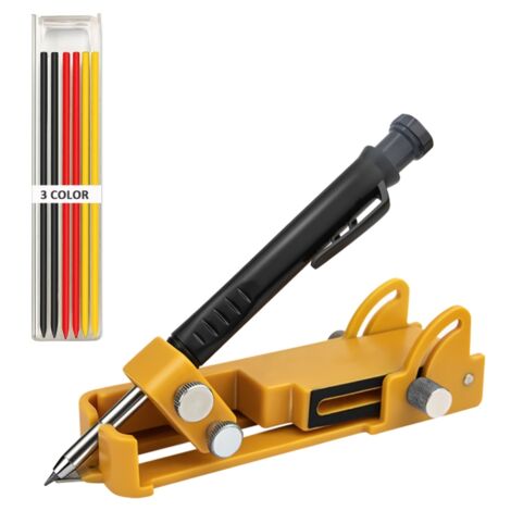 Multifunktionales Markierungswerkzeug aus Aluminiumlegierung für Heimwerkerarbeiten mit Holz, mit einer Spitze zum tiefen Markieren und präzisen Messen.