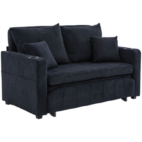 Multifunktionales Stoffsofa Klappbares Ausziehsofa Kleines Wohnzimmersofa mit zwei Funktionen Abnehmbar und waschbar Mit Aufbewahrungstasche Mit USB-Ladefunktion Mit Becherhalter