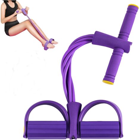 Multifunktionales Zugseil, lila, 25 x 45 cm, 1 Stück, Widerstandsband für Fitness mit elastischem Widerstandspedal.