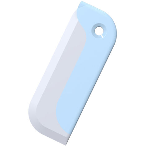 Multifunktions-Besen für Fenster und Oberflächen (2–5 mm) pp4zz – Flexibler, streifenfreier Wasserradierer mit Aufhängeöse, Blau/Gelb/Grau – 1 Stück