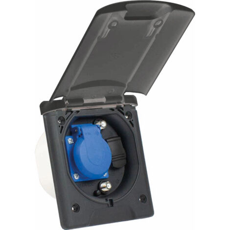Multifunktions-Einbausteckdose anthrazit 230V/16A IP44