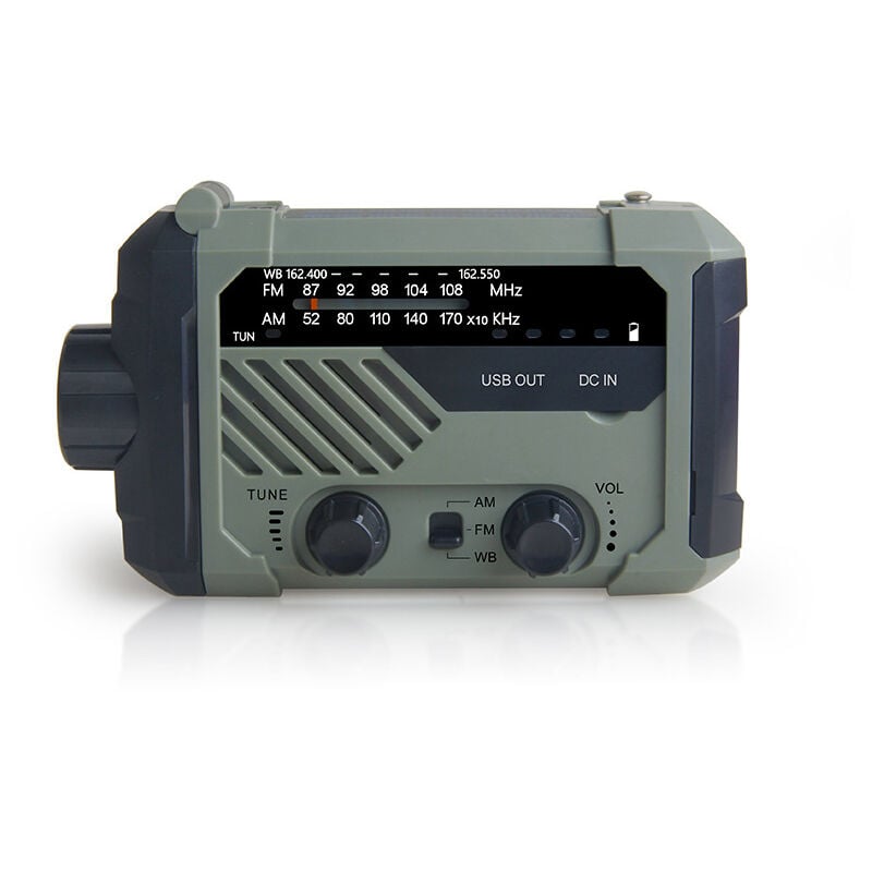 Multifunktions-Handwetterradio mit LED-Taschenlampe, SOS-Alarm, Handy-Ladegerät, RF AM/FM/NOAA, ideal für Notfälle