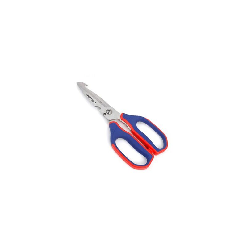 Image of Multifunktions-Küchenschere 25cm mit 21,5cm Klingen mit ergonomischem Griff in blau und rot