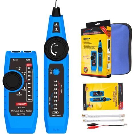 Multifunktions-Netzwerktester NF-810, Ethernet-LAN-Netzwerk-Kabeltracker mit Telefonleitungstester, Netzwerk-Leitungsscanner, Stromkabelscanner und Testfunktionen