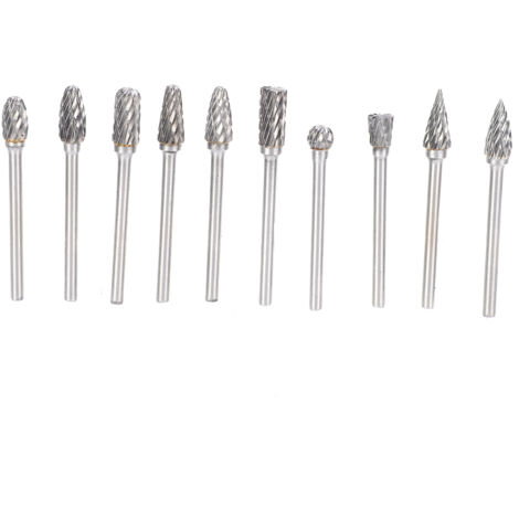 Multifunktions-Rotationsfräser aus Wolframkarbid, 3 x 6 mm, 10 Stück