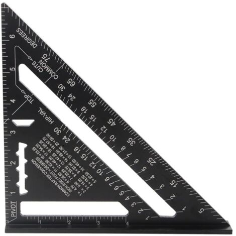 Multifunktions-Zimmermannswinkel 180 mm, Metall-Aluminium-Lineal, Lineal, Winkelmesser, Führungswinkel 45–90 Grad, Zimmermannswerkzeuge, Zeichenwerkzeug, Holzzimmermannsführung