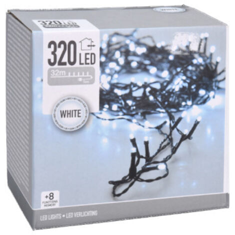 Multifunktionsgirlande 320 leds weiß kalt 220v 37m ip44