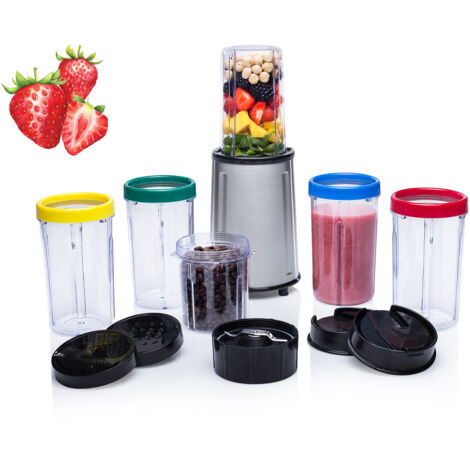 Multifunktionsmixer 0,4L für feuchte & trockene Zutaten, 4 Trinkbecher, 240 Watt