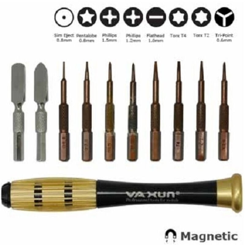 Image of Trade Shop - SET CACCIAVITI MULTIFUNZIONE 10 PUNTE TORX REPARATIONEN CELLULAR SMARTPHONE PC -
