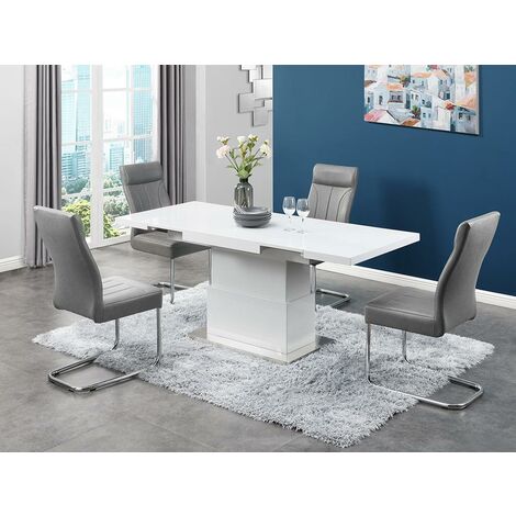 Multifunktionstisch Couchtisch & Esstisch - Höhenverstellbar & ausziehbar - MDF lackiert - Weiß - LAURIA - Weiß