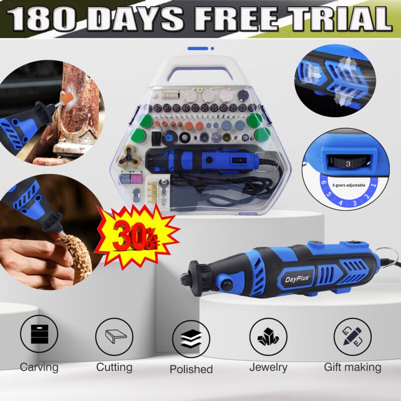 Image of Dayplus - Multifunktionswerkzeug 240V Drehwerkzeug Tool Für Dremel Schleifgerät 252 stk